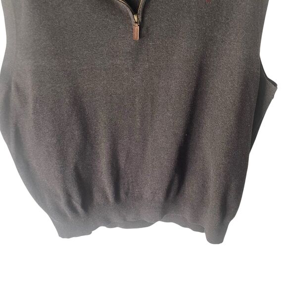 Polo Ralph Lauren Men's Size XL Gray Old Money Pima Cotton 1/4 Zip Sweater Vest - Picture 3 of 7